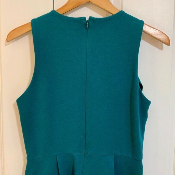 Madewell Teal Blue Verse Fit and Flare Stretch Sleeveless Sheath Dress Medium - Picture 9 of 10